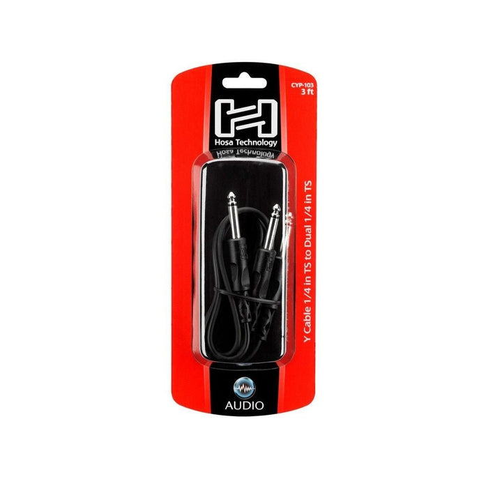 Hosa CYP-103 1/4" TS to Dual 1/4" TS Y-Cable (3ft) (HOS-CYP103) - Gsus4