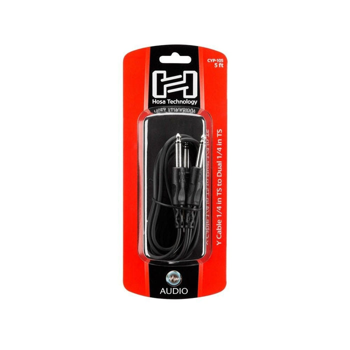 Hosa CYP-105 1/4" TS to Dual 1/4" TS Y-Cable (5ft) (HOS-CYP105) - Gsus4