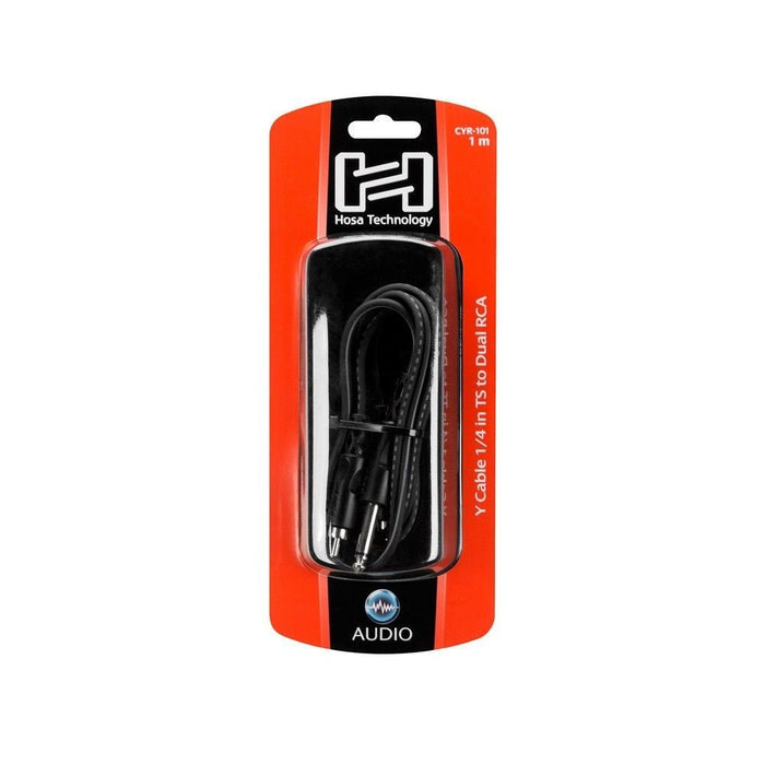 Hosa CYR-101 1/4" TS to Dual RCA Y-Cable (1m) (HOS-CYR101) - Gsus4
