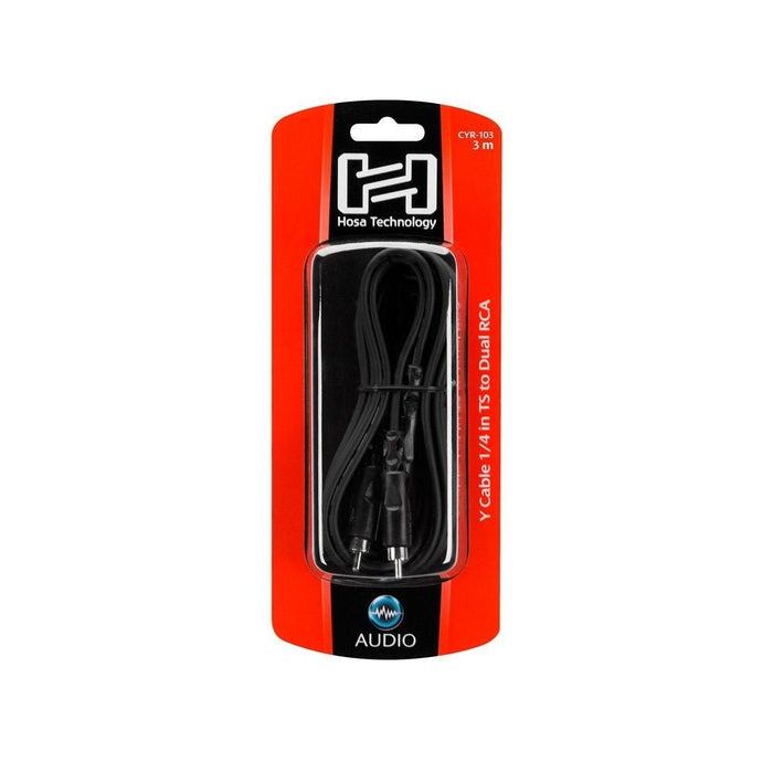 Hosa CYR-103 1/4" TS to Dual RCA Y-Cable (3m) (HOS-CYR103) - Gsus4