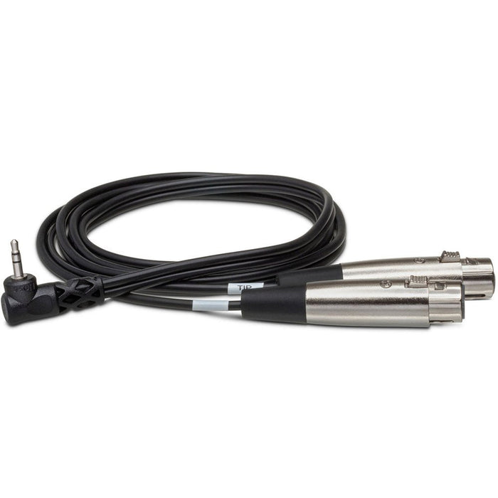 Hosa | CYX405F | Camera Microphone Y - Cable | Dual XLR f To RIGHT - ANGLE 3.5mm TRS | 5 Ft / 1.5m (HOS - CYX405F) - Gsus4