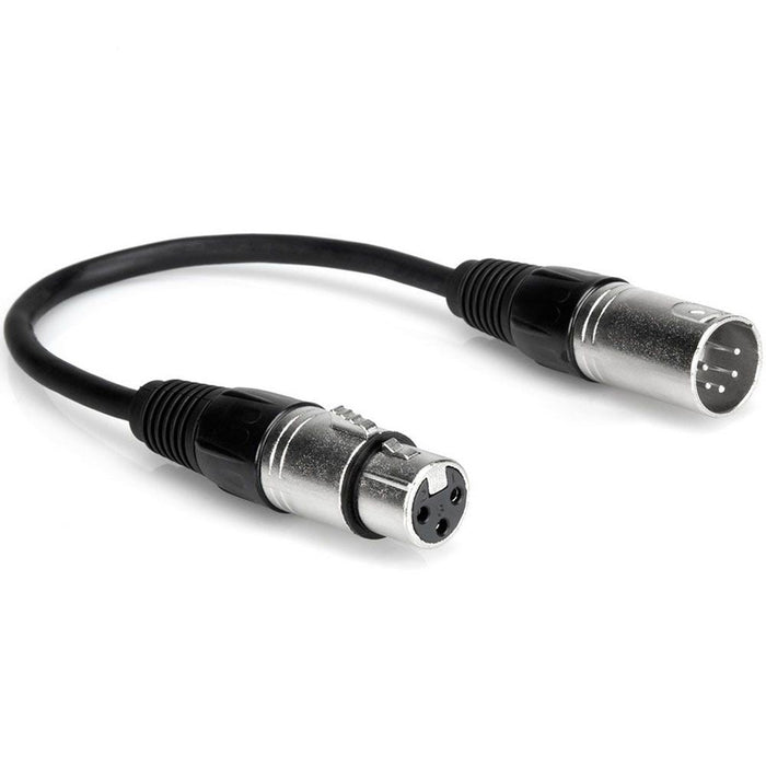 Hosa DMX-106 5-Pin XLR(M) to 3-Pin XLR(F) DMX512 Adaptor Cable (6") (HOS-DMX106) - Gsus4