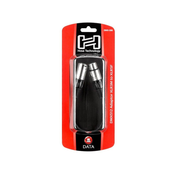 Hosa DMX-306 3-Pin XLR(M) to 5-Pin XLR(F) DMX512 Adaptor Cable (6") (HOS-DMX306) - Gsus4