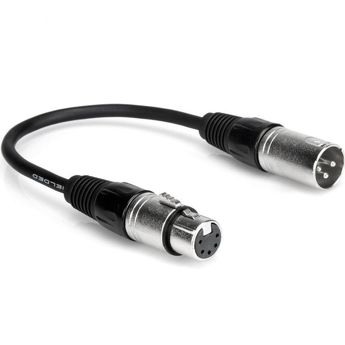 Hosa DMX-306 3-Pin XLR(M) to 5-Pin XLR(F) DMX512 Adaptor Cable (6") (HOS-DMX306) - Gsus4
