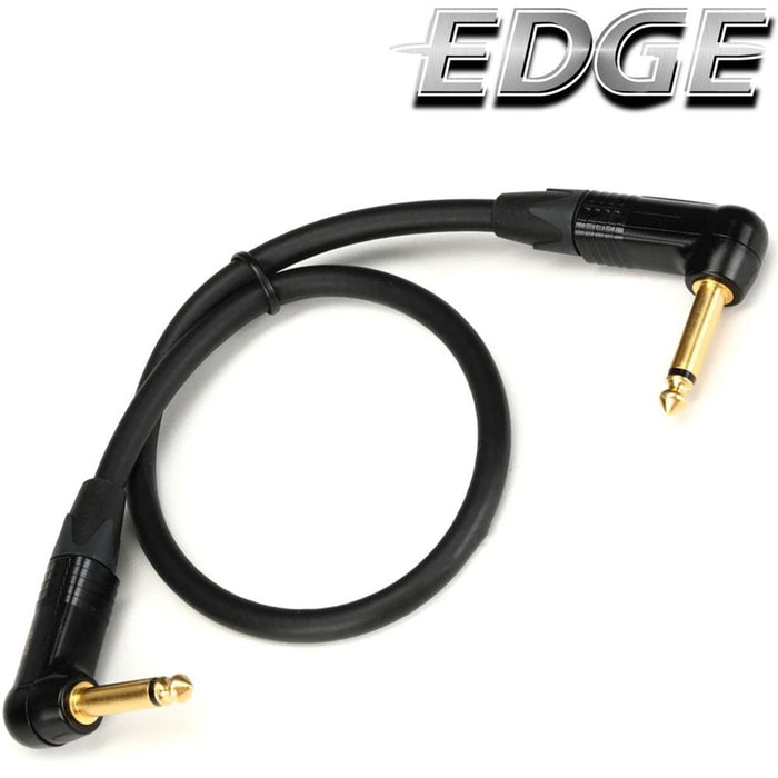 Hosa | EDGE CGK001.5RR | Neutrik Guitar Patch Cable | RIGHT - ANGLE To Same | 18 In / 45cm (HOS - CGK001.5RR) - Gsus4