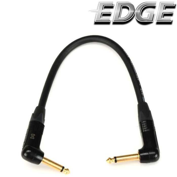 Hosa | EDGE CGK001RR | Neutrik Guitar Patch Cable | RIGHT - ANGLE To Same | 12 In / 30cm (HOS - CGK001RR) - Gsus4