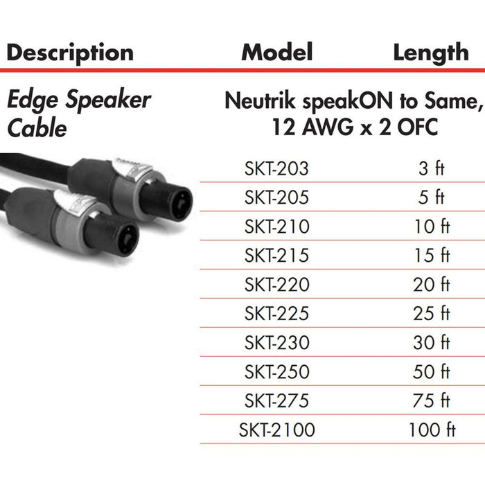 Hosa | EDGE SKT210 | Neutrik Speaker Cable | Speakon to Same | 10 FT / 3 M (HOS - SKT210) - Gsus4