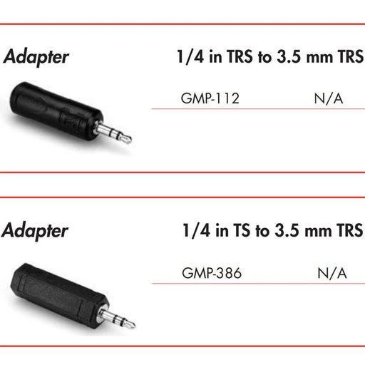 Hosa | GMP112 | 1/4" TRS To 3.5mm TRS Adapter (HOS - GMP112) - Gsus4