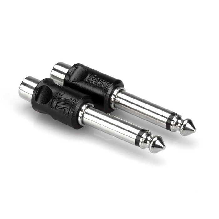 Hosa GPR-101 RCA(F) to 1/4" TS(M) Adaptors (Pair) (HOS-GPR101) - Gsus4