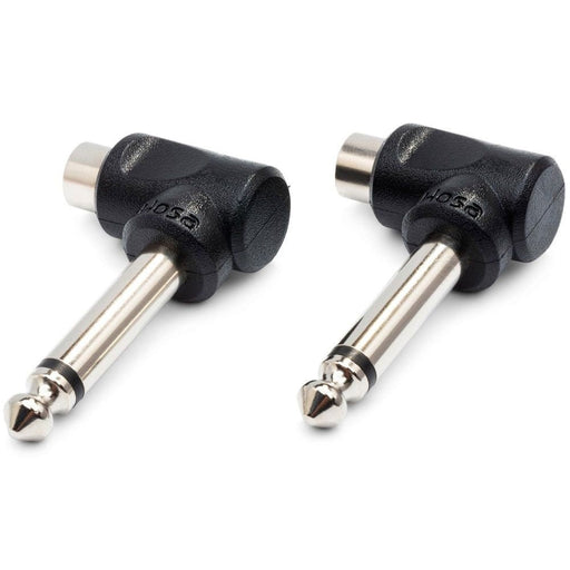 Hosa GPR123 Right-Angle Adapters RCA to 1/4 in TS 2-Pack (HOS-GPR123) - Gsus4