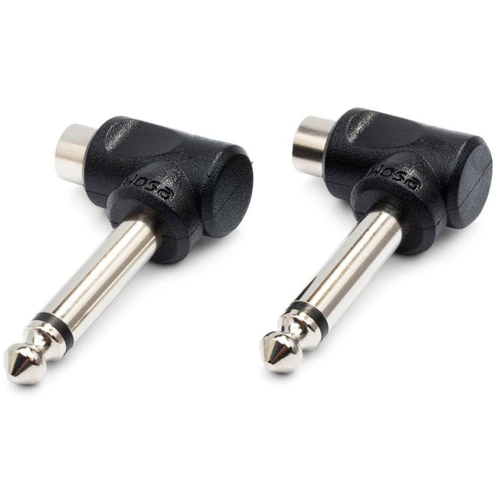 Hosa GPR123 Right-Angle Adapters RCA to 1/4 in TS 2-Pack (HOS-GPR123) - Gsus4