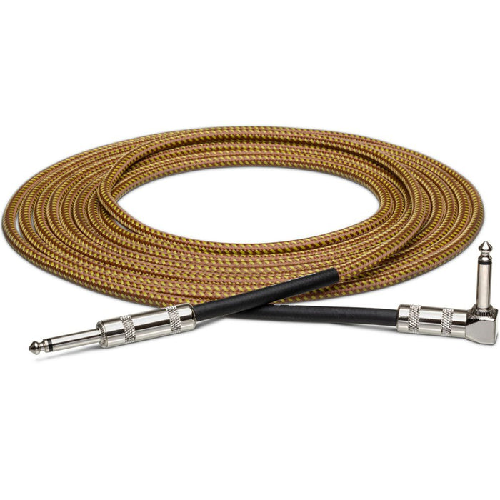 Hosa | GTR518R | Tweed Guitar Cable | RIGHT - ANGLE To Same | 18 Ft / 5.4 M (HOS - GTR518R) - Gsus4