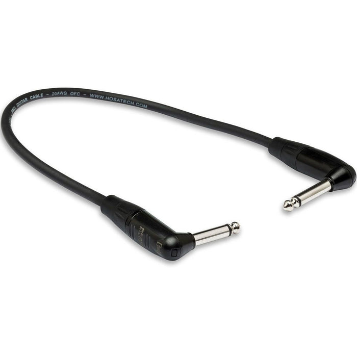 Hosa HGTR001RR Pro Guitar Patch Cable REAN Right-Angle to Same (12") (HOS-HGTR001RR) - Gsus4
