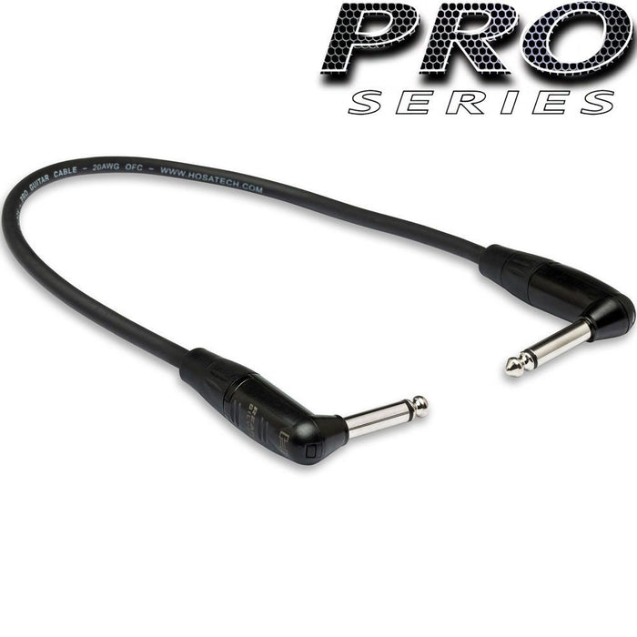 Hosa HGTR001RR Pro Guitar Patch Cable REAN Right-Angle to Same (12") (HOS-HGTR001RR) - Gsus4