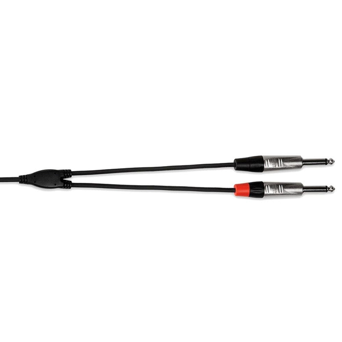 Hosa HMP-003Y REAN 3.5mm TRS to Dual 1/4" TS Pro Stereo Breakout Cable (3ft) (HOS-HMP003Y) - Gsus4