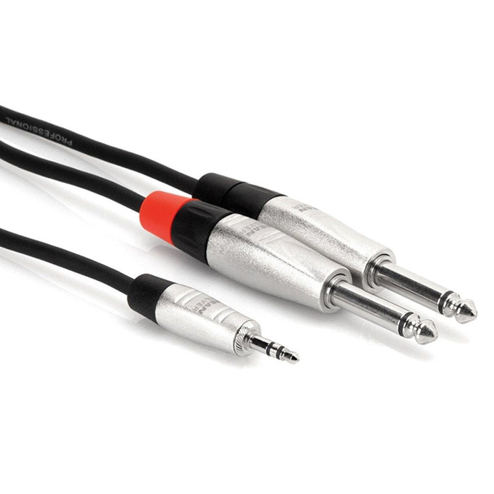 Hosa HMP-003Y REAN 3.5mm TRS to Dual 1/4" TS Pro Stereo Breakout Cable (3ft) (HOS-HMP003Y) - Gsus4