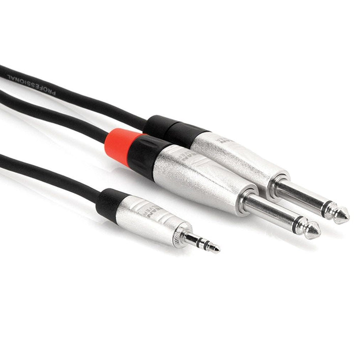 Hosa HMP-006Y REAN 3.5mm TRS to Dual 1/4" TS Pro Stereo Breakout Cable (6ft) (HOS-HMP006Y) - Gsus4