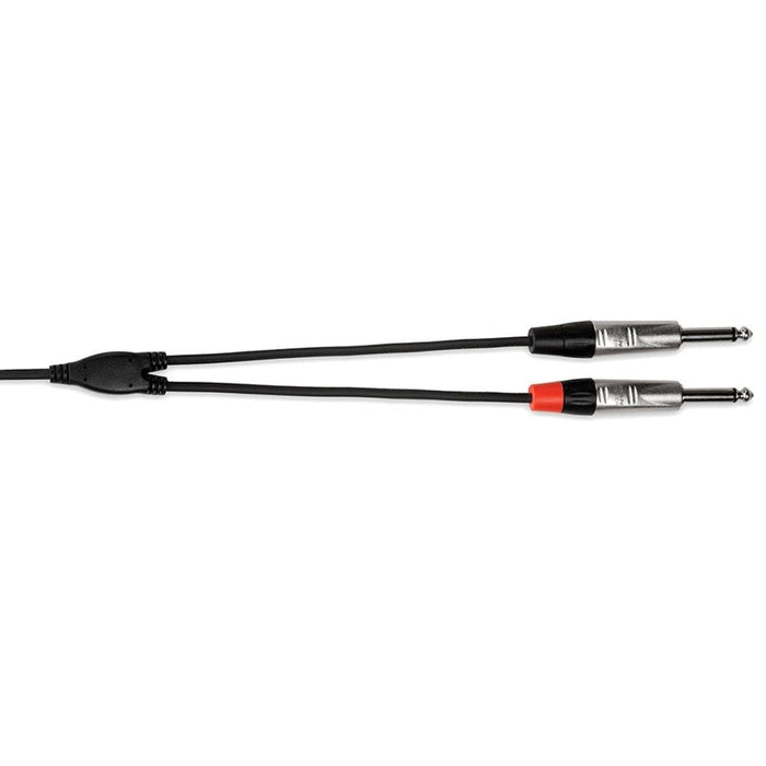 Hosa HMP-006Y REAN 3.5mm TRS to Dual 1/4" TS Pro Stereo Breakout Cable (6ft) (HOS-HMP006Y) - Gsus4