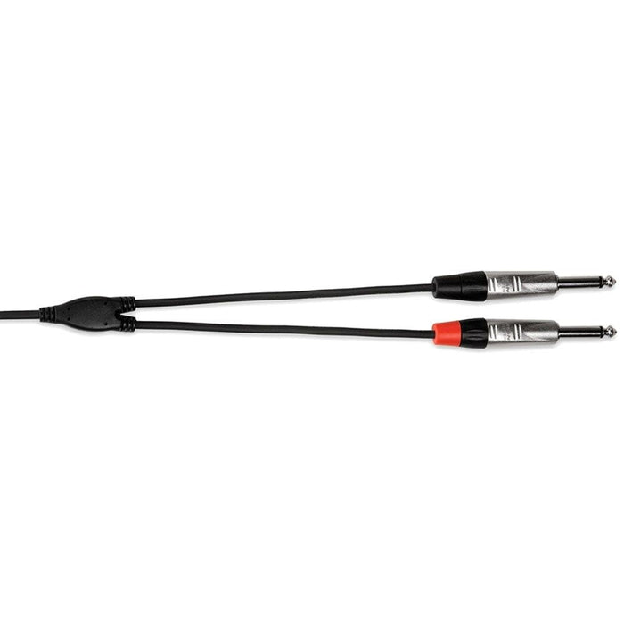 Hosa HMP-010Y REAN 3.5mm TRS to Dual 1/4" TS Pro Stereo Breakout Cable (10ft) (HOS-HMP010Y) - Gsus4