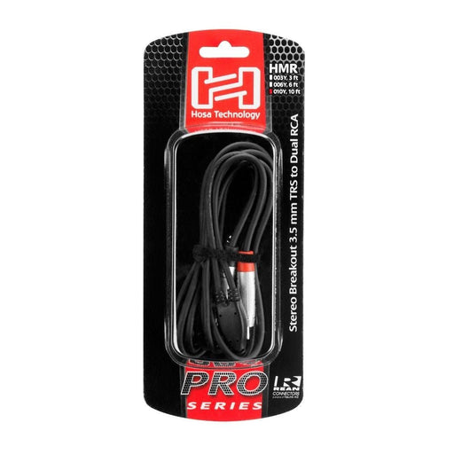 Hosa HMR010Y Hosa Pro Stereo Breakout REAN 3.5 mm TRS to Dual RCA (10 ft) (HOS-HMR010Y) - Gsus4
