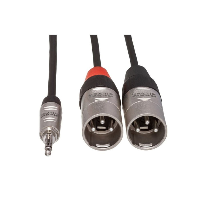 Hosa HMX015Y Hosa Pro Stereo Breakout REAN 3.5 mm TRS to Dual XLR3M (15 ft) (HOS-HMX015Y) - Gsus4