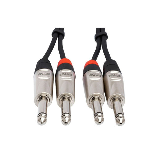 Hosa HPP005X2 Pro Stereo Interconnect Dual REAN 1/4 in TS to Same (5 ft) (HOS-HPP005X2) - Gsus4