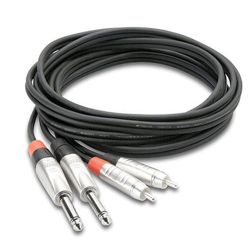 Hosa HPR-003X2 Dual REAN 1/4 TS to RCA Pro Stereo Interconnect Cable (3ft) (HOS-HPR003X2) - Gsus4