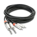 Hosa HPR-003X2 Dual REAN 1/4 TS to RCA Pro Stereo Interconnect Cable (3ft) (HOS-HPR003X2) - Gsus4