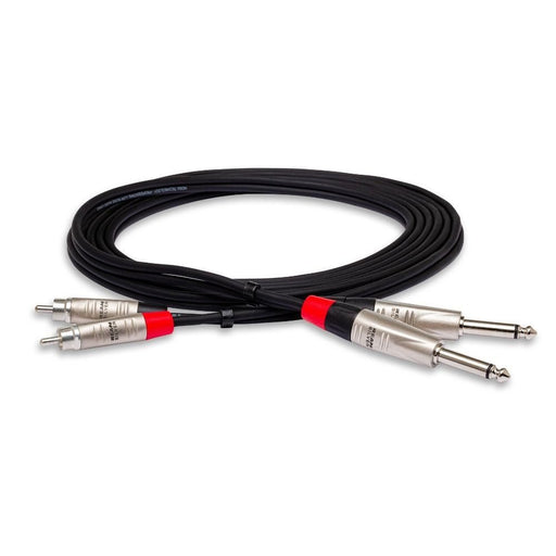 Hosa HPR010X2 Pro Stereo Interconnect Dual REAN 1/4 in TS to RCA (10 ft) (HOS-HPR010X2) - Gsus4