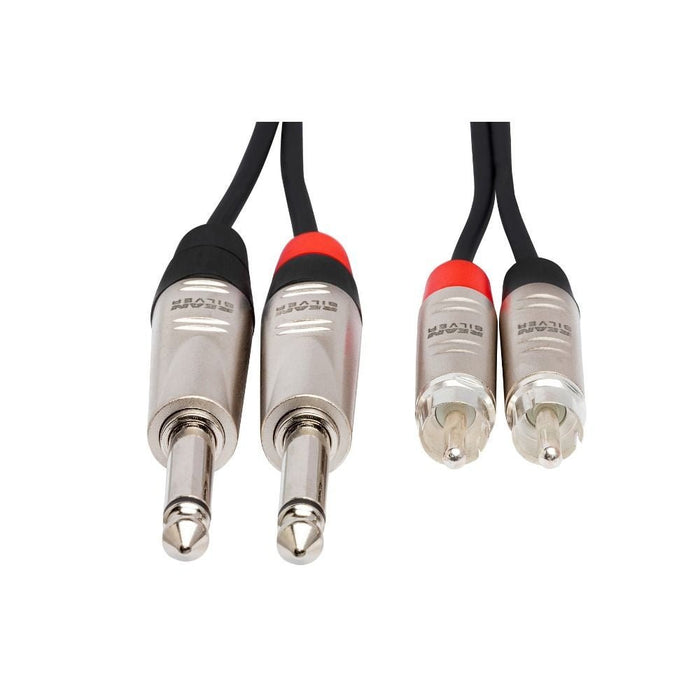 Hosa HPR020X2 Pro Stereo Interconnect Dual REAN 1/4 in TS to RCA (20 ft) (HOS-HPR020X2) - Gsus4