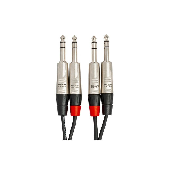 Hosa HSS015X2 Pro Stereo Interconnect Dual REAN 1/4 in TRS to Same (15 ft) (HOS-HSS015X2) - Gsus4