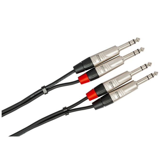 Hosa HSS015X2 Pro Stereo Interconnect Dual REAN 1/4 in TRS to Same (15 ft) (HOS-HSS015X2) - Gsus4