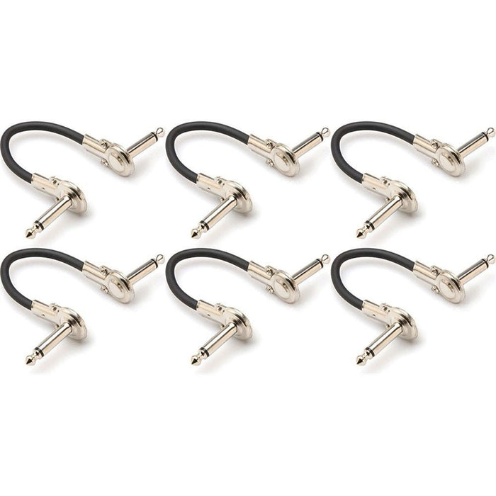 Hosa IRG 100.5 Low-Profile Right-Angle to Same Guitar Patch Cable (6in / 6-Pack) (HOS-IRG6005) - Gsus4