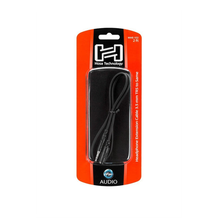 Hosa | MHE102 | Headphone Extension Cable | 3.5mm TRS Male To Female | 2 Ft / 0.61m (HOS - MHE102) - Gsus4