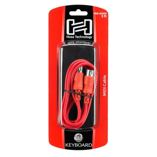 Hosa MID305RD MIDI Cable 5-pin DIN to Same (5 ft) (HOS-MID305RD) - Gsus4
