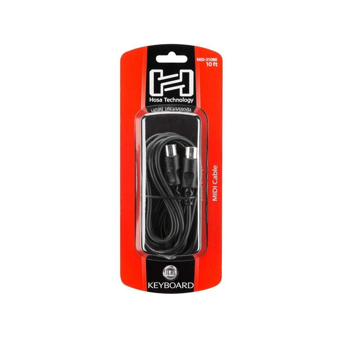 Hosa MID310BK 5-pin DIN to Same MIDI Cable, 10 ft (HOS-MID310BK) - Gsus4