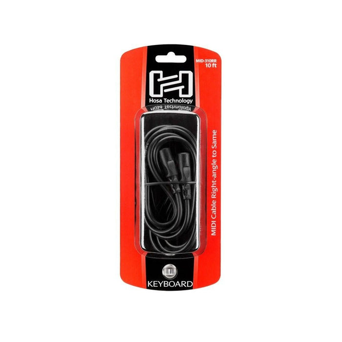 Hosa MID310RR Right-Angle MIDI Cable Right-Angle 5-pin DIN to Same (10 ft) (HOS-MID310RR) - Gsus4