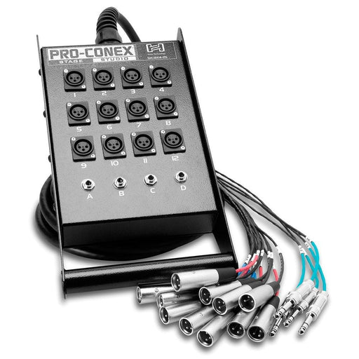 Hosa SH-12X450 12-In/4-Out Pro-Conex Stage Box Snake (50ft) (HOS-SH12X450) - Gsus4