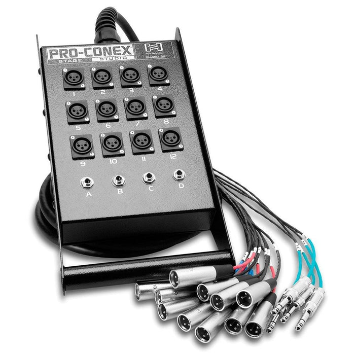Hosa SH-12X450 12-In/4-Out Pro-Conex Stage Box Snake (50ft) (HOS-SH12X450) - Gsus4