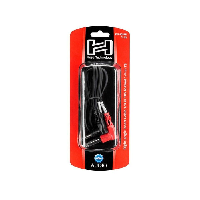 Hosa STP201RR Right-Angle 1/4" TRS to Dual Right-Angle 1/4" TS Insert Cable (1m) (HOS-STP201RR) - Gsus4