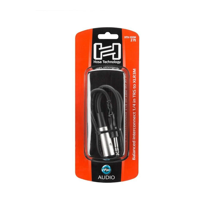 Hosa STX-102M 1/4" TRS to XLR(M) Balanced Interconnect Cable (2ft) (HOS-STX102M) - Gsus4