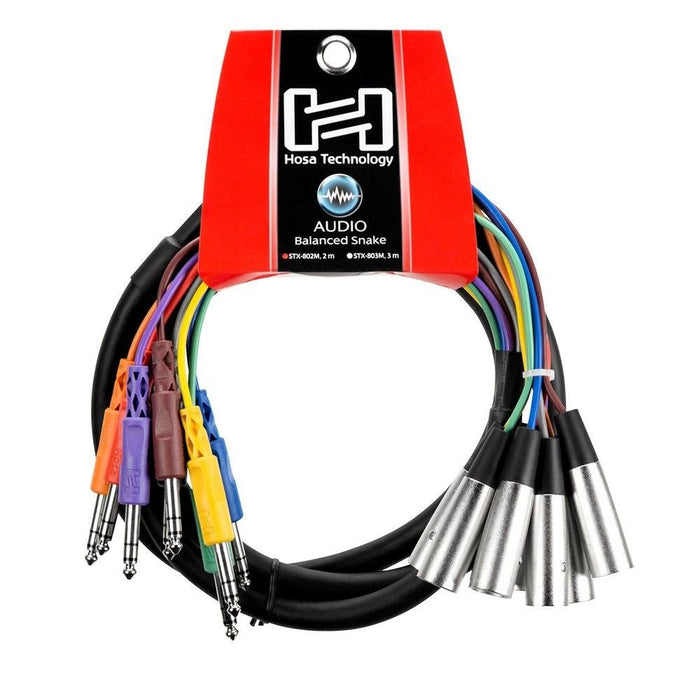 Hosa STX-802M XLR(M) to 1/4" TRS Balanced Snake (8-ch 2m) (HOS-STX802M) - Gsus4