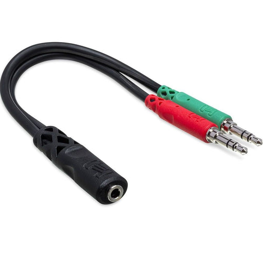 Hosa YMM-107 3.5mm TRRS(F) to Dual 3.5 mm TRS(M) Headset/Mic Breakout Cable (HOS-YMM107) - Gsus4