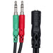 Hosa YMM-107 3.5mm TRRS(F) to Dual 3.5 mm TRS(M) Headset/Mic Breakout Cable (HOS-YMM107) - Gsus4