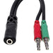 Hosa YMM-107 3.5mm TRRS(F) to Dual 3.5 mm TRS(M) Headset/Mic Breakout Cable (HOS-YMM107) - Gsus4