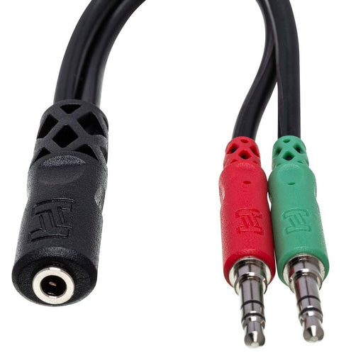 Hosa YMM-107 3.5mm TRRS(F) to Dual 3.5 mm TRS(M) Headset/Mic Breakout Cable (HOS-YMM107) - Gsus4