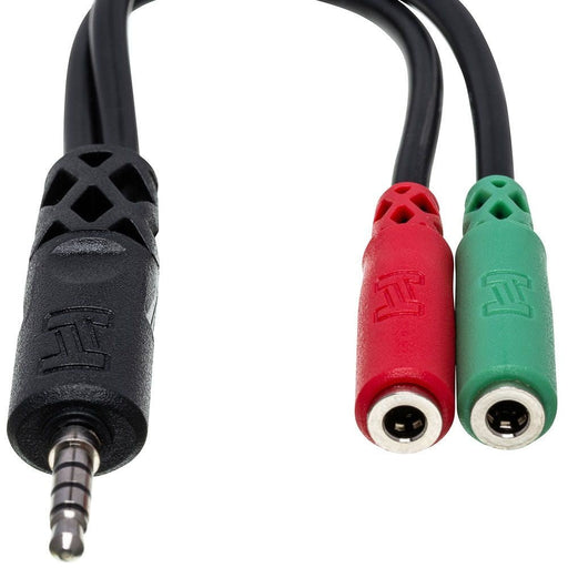Hosa YMM-108 3.5mm TRRS(M) to Dual 3.5 mm TRS(F) Headset/Mic Breakout Cable (HOS-YMM108) - Gsus4