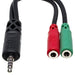Hosa YMM-108 3.5mm TRRS(M) to Dual 3.5 mm TRS(F) Headset/Mic Breakout Cable (HOS-YMM108) - Gsus4