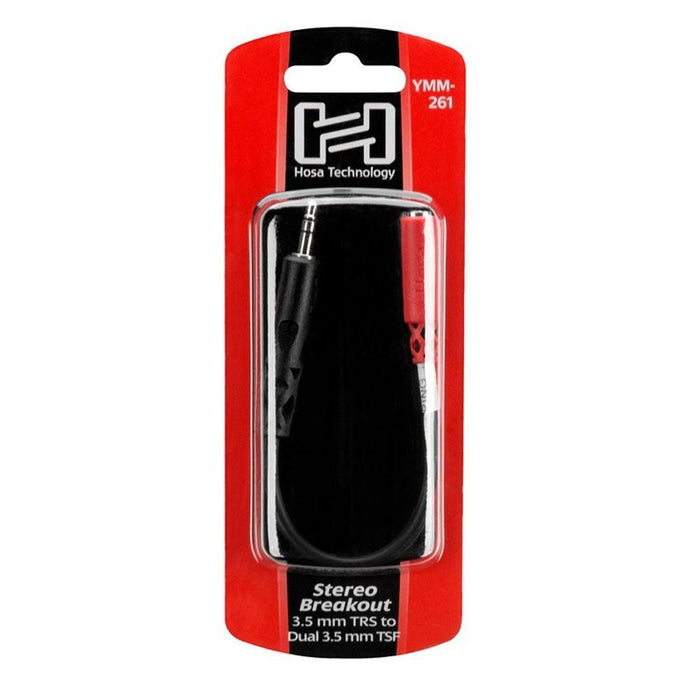 Hosa YMM-261 3.5mm TRS(M) to Dual 3.5mm TS(F) Stereo Breakout Adaptor Cable (HOS-YMM261) - Gsus4