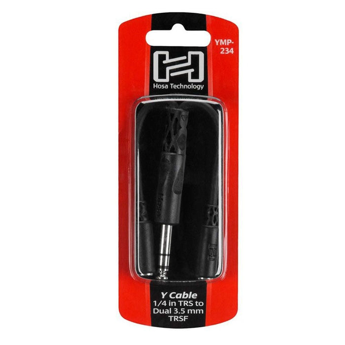 Hosa YMP-234 1/4" TRS(M) to Dual 3.5mm TRS(F) Y-Cable Adaptor (HOS-YMP234) - Gsus4